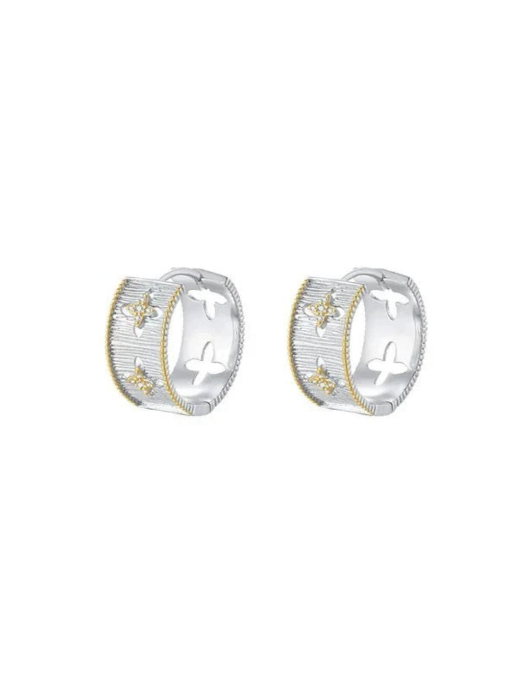 Hollowed-out Cross-flower Ear Clasp Earrings gembea jewelry
