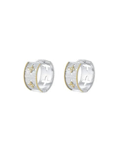 Hollowed-out Cross-flower Ear Clasp Earrings gembea jewelry