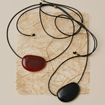 Holly Berry Black Agate Pendant Necklace gembea jewelry