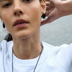 Holly Berry Black Agate Stud Earrings gembea jewelry