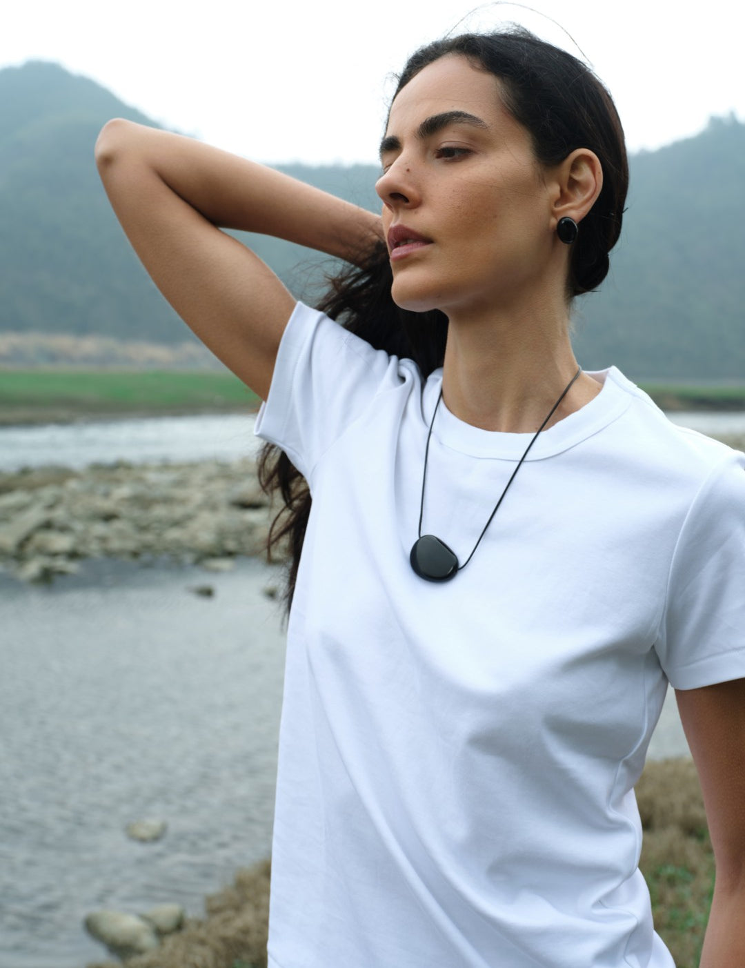 Holly Berry Black Agate Stud Earrings gembea jewelry