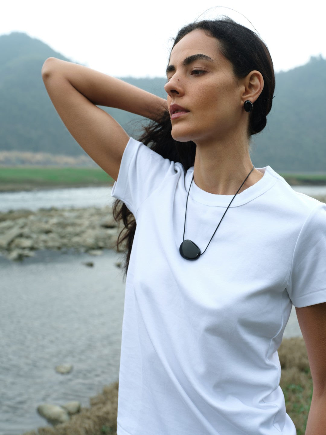 Holly Berry Black Agate Stud Earrings gembea jewelry