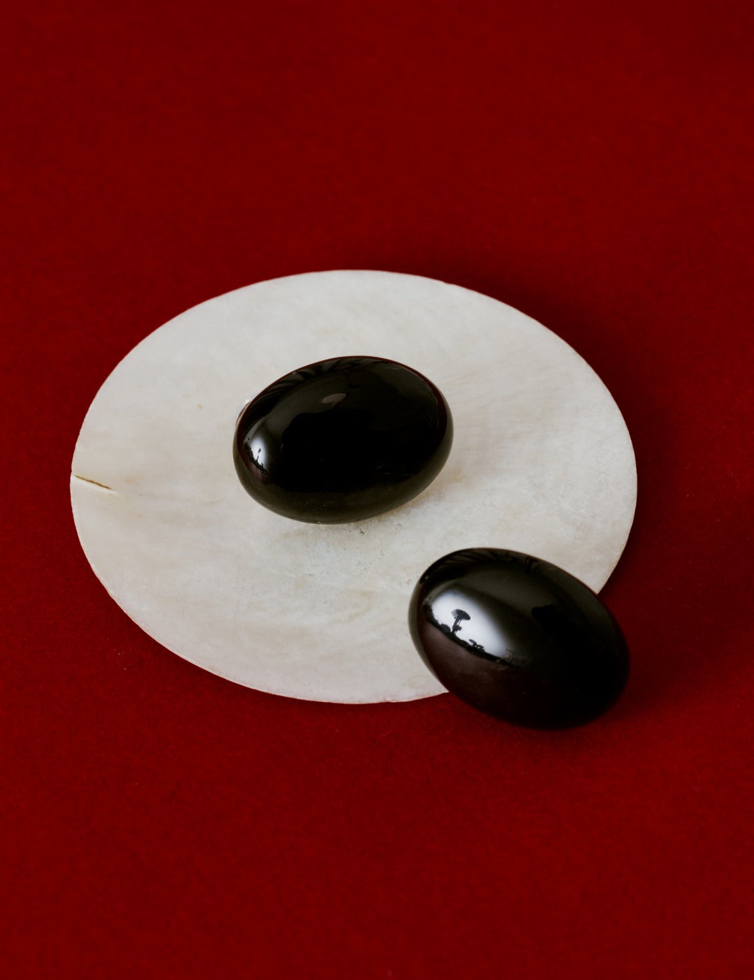 Holly Berry Black Agate Stud Earrings gembea jewelry
