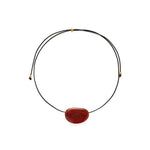 Holly Berry Red Agate Pendant Necklace gembea jewelry