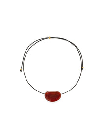 Holly Berry Red Agate Pendant Necklace gembea jewelry