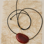 Holly Berry Red Agate Pendant Necklace gembea jewelry