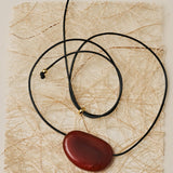 Holly Berry Red Agate Pendant Necklace gembea jewelry