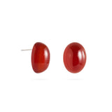 Holly Berry Red Agate Stud Earrings gembea jewelry