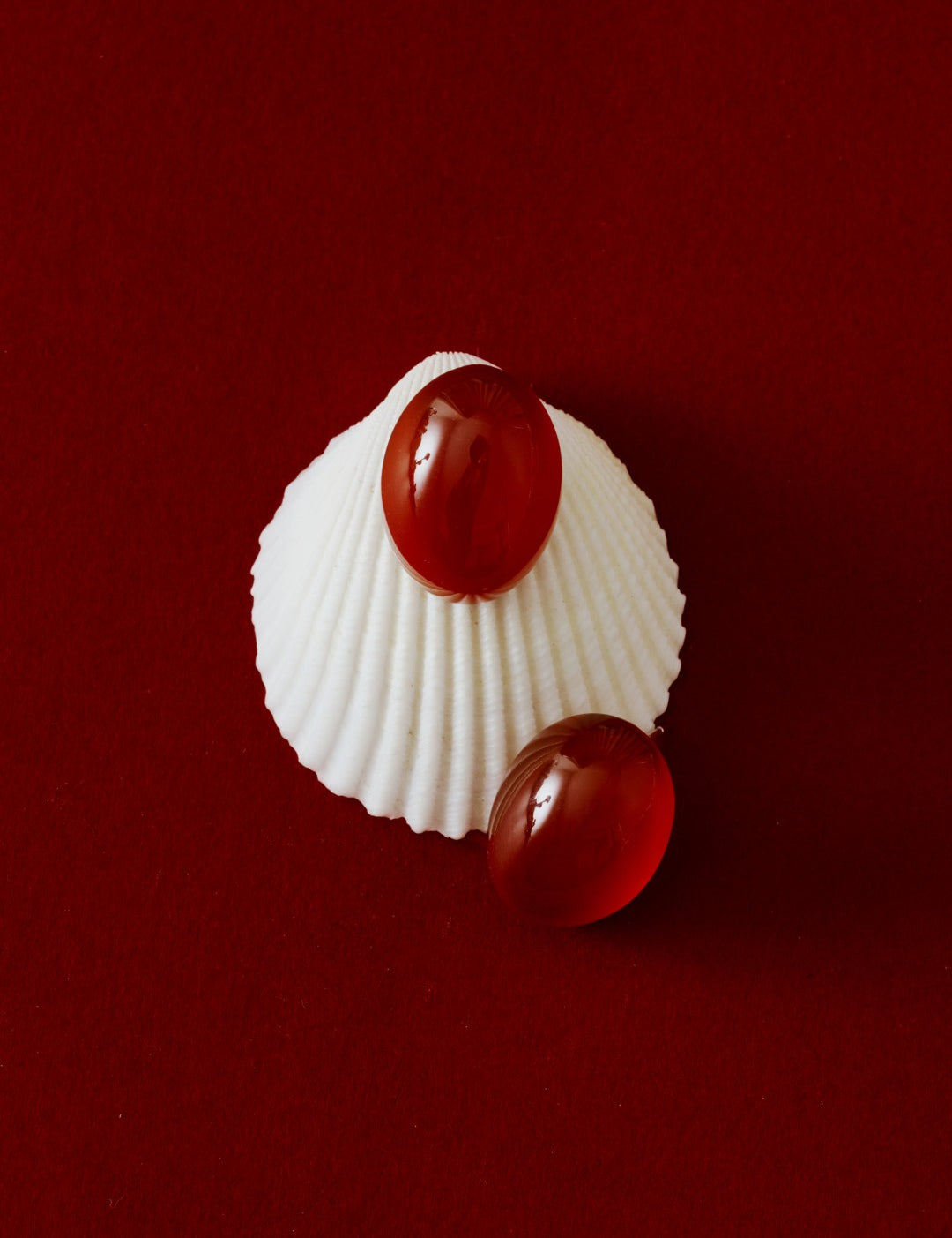 Holly Berry Red Agate Stud Earrings gembea jewelry