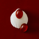 Holly Berry Red Agate Stud Earrings gembea jewelry