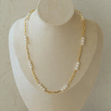 Overlay Natural Pearl Pendant Necklace