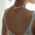 Natural Baroque Shaped Flat Pearl Necklace