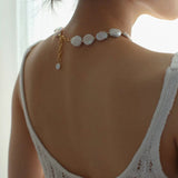 Natural Baroque Shaped Flat Pearl Necklace