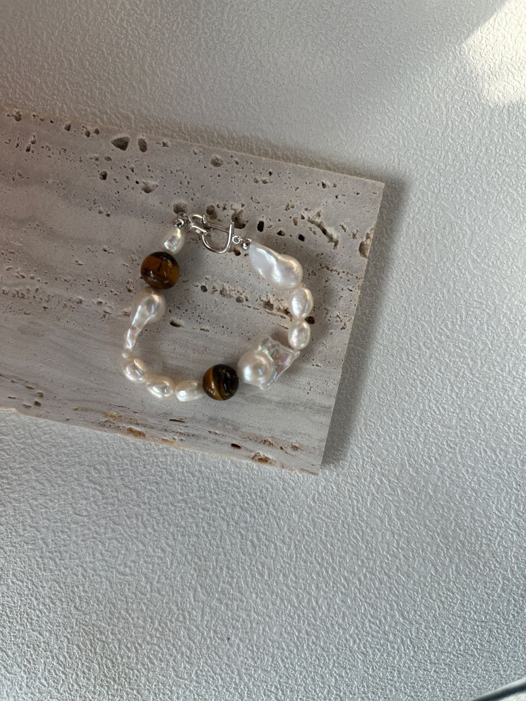 Amber Baroque Pearl Bracelet