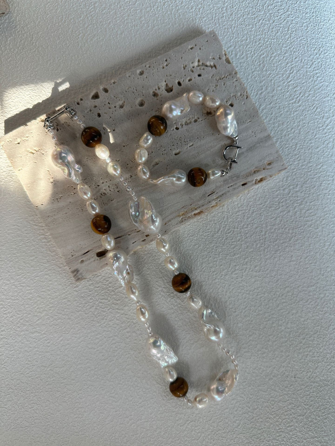 Amber Baroque Pearl Bracelet