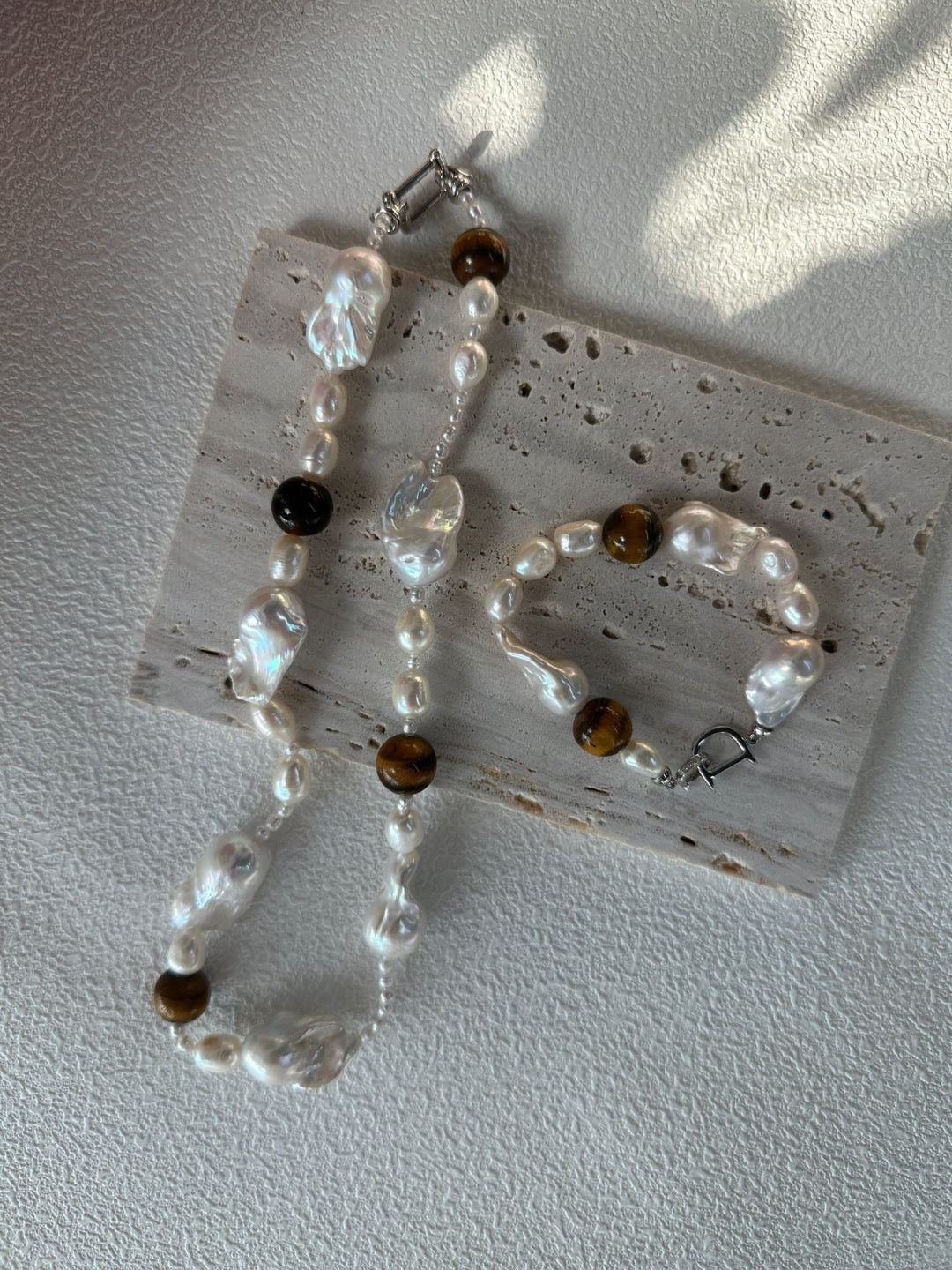 Amber Baroque Pearl Necklace