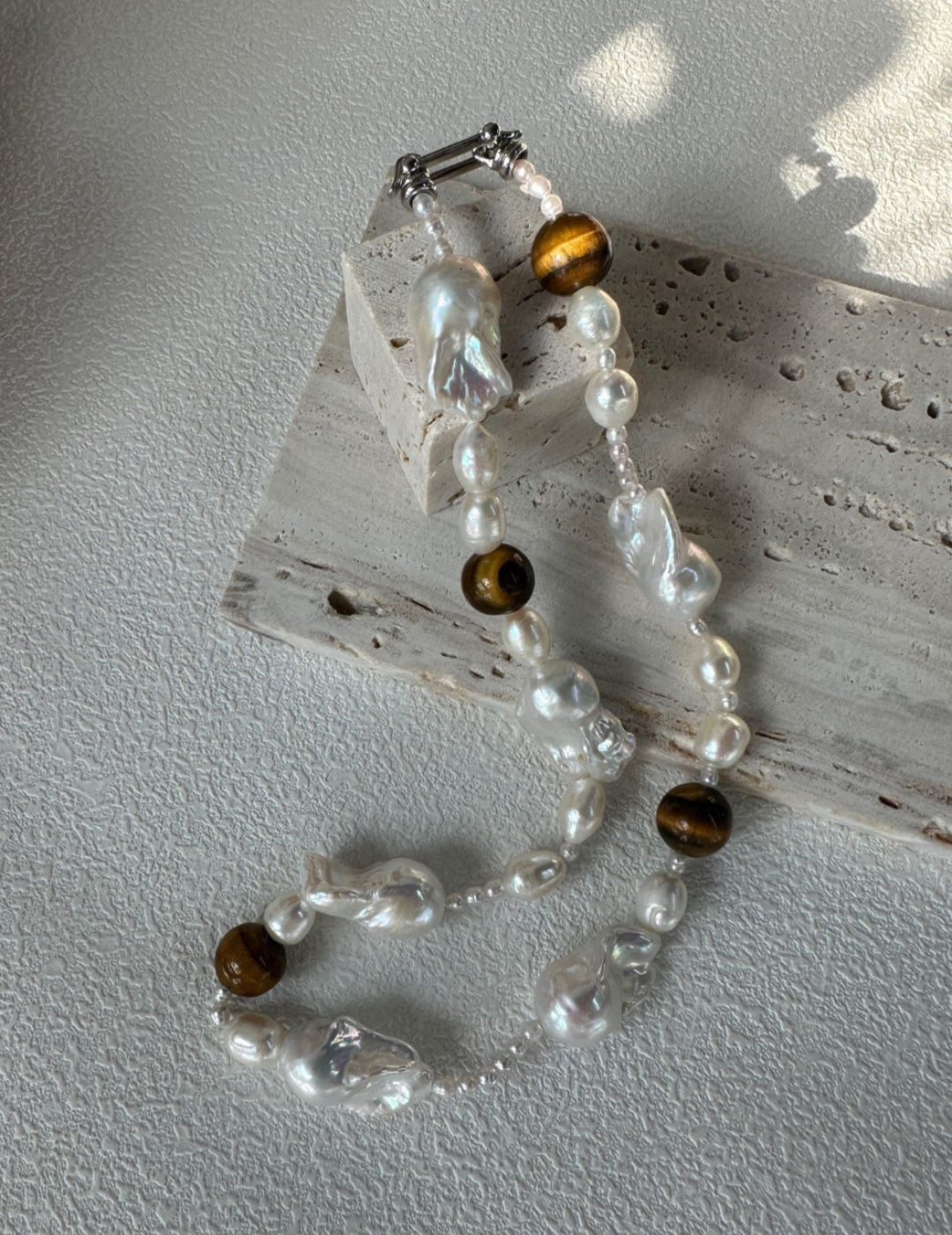 Amber Baroque Pearl Necklace