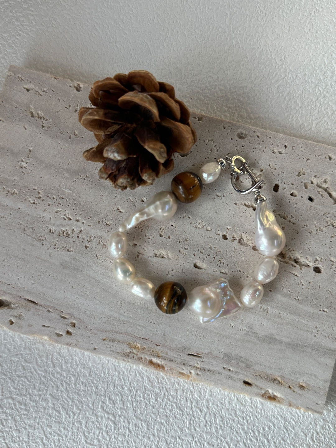 Amber Baroque Pearl Bracelet