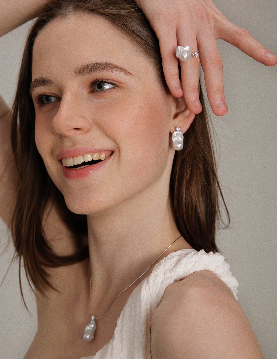 Gembea Jewelry Baroque Pearl Zircon Ring