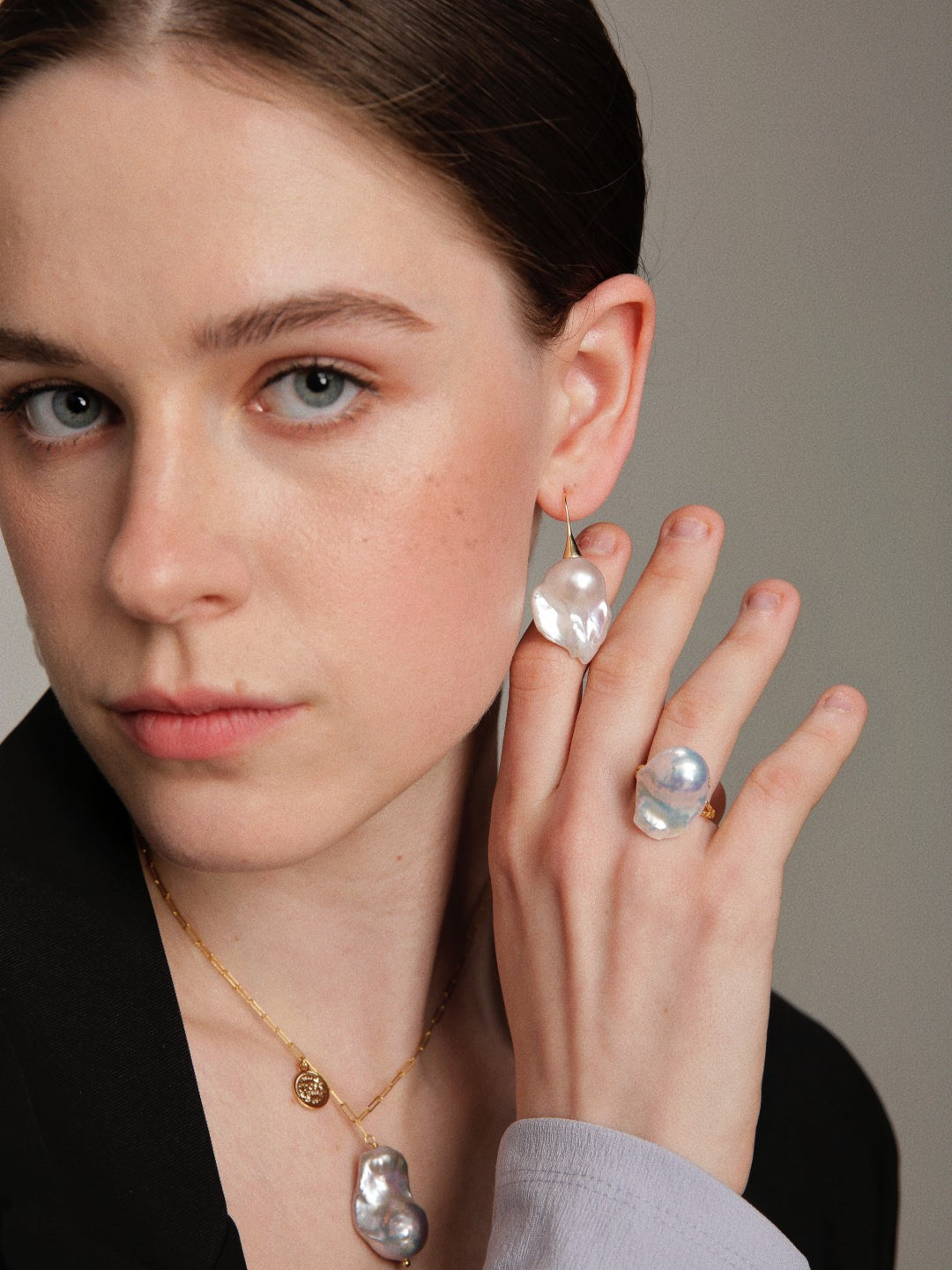 Gembea Jewelry Baroque Pearl Drop Ear Hook Earrings