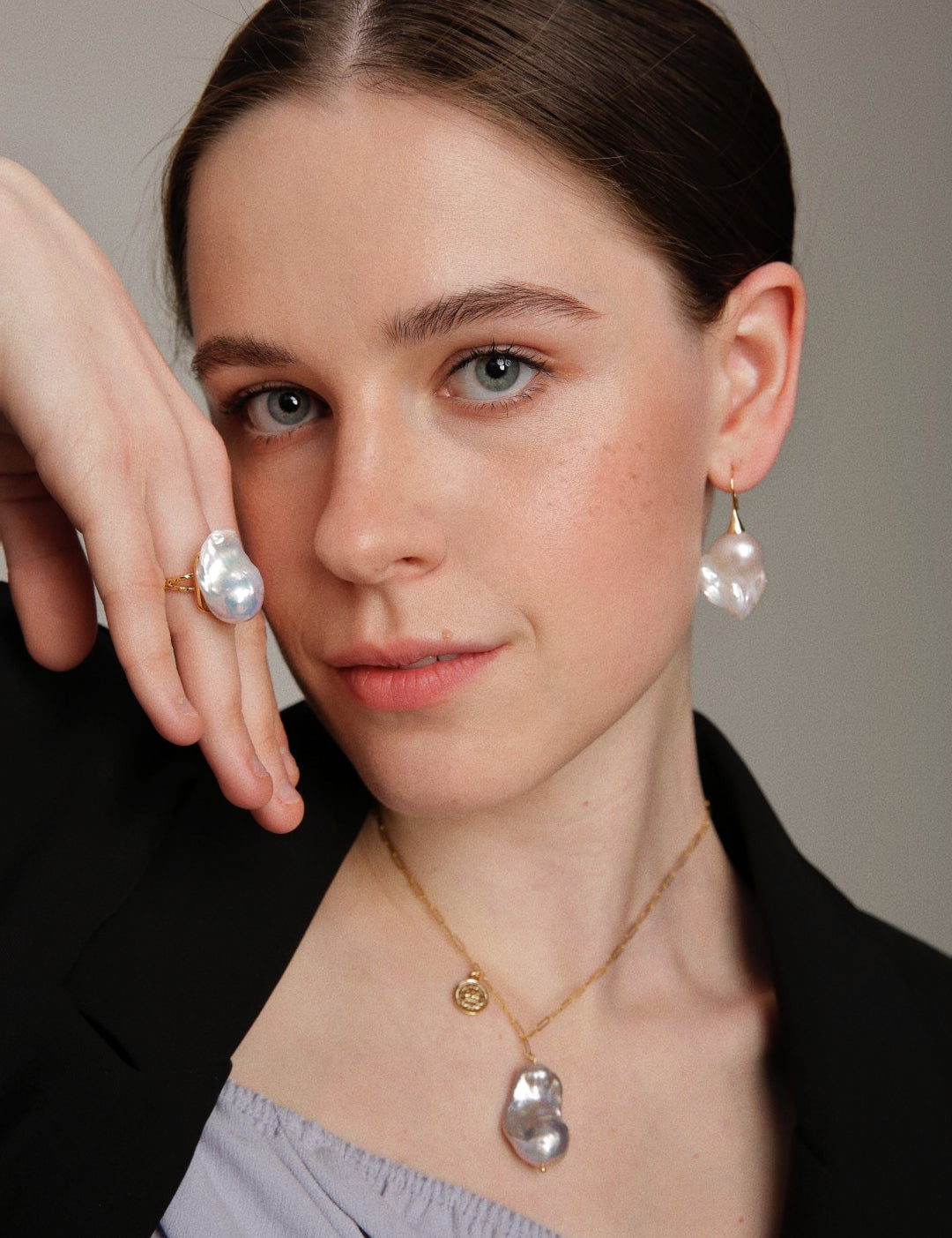 Gembea Jewelry Baroque Pearl Drop Ear Hook Earrings