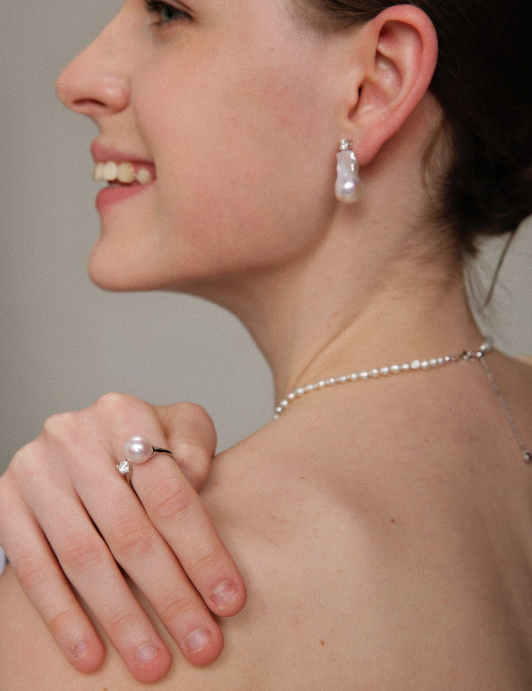 Gembea Jewelry Freshwater Pearl Zircon Ring