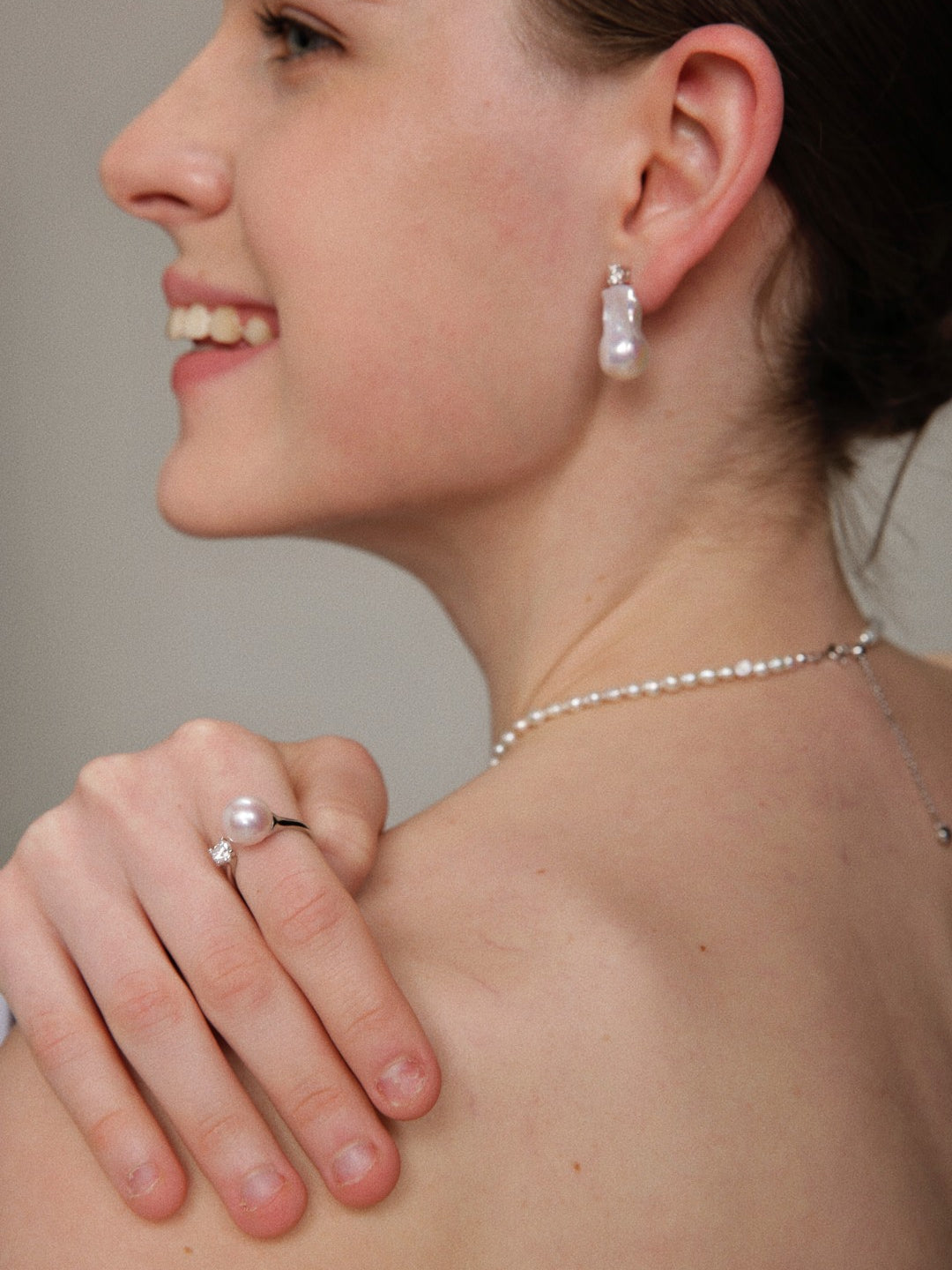 Gembea Jewelry Freshwater Pearl Zircon Ring