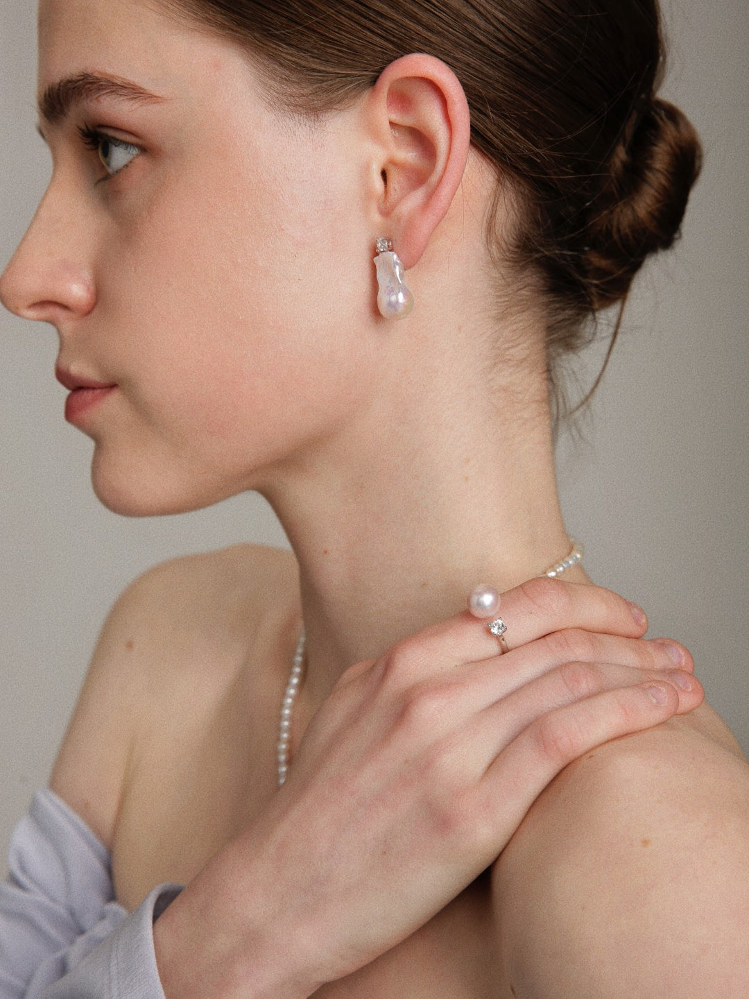 Gembea Jewelry Freshwater Pearl Zircon Ring