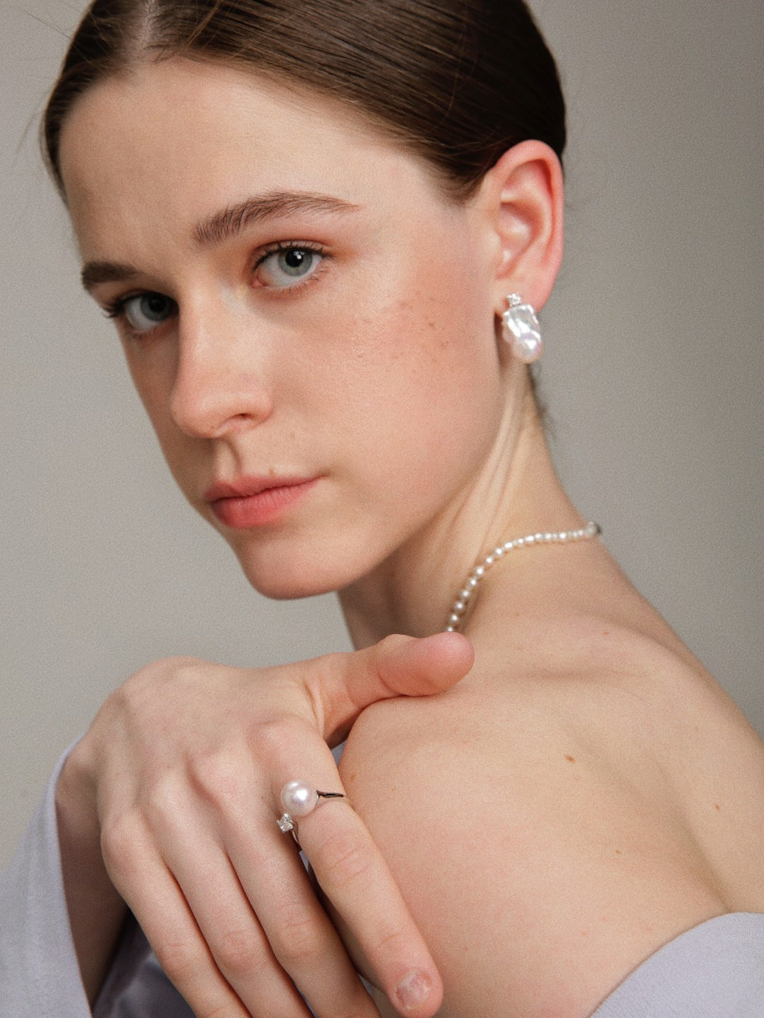 Gembea Jewelry Freshwater Pearl Zircon Ring