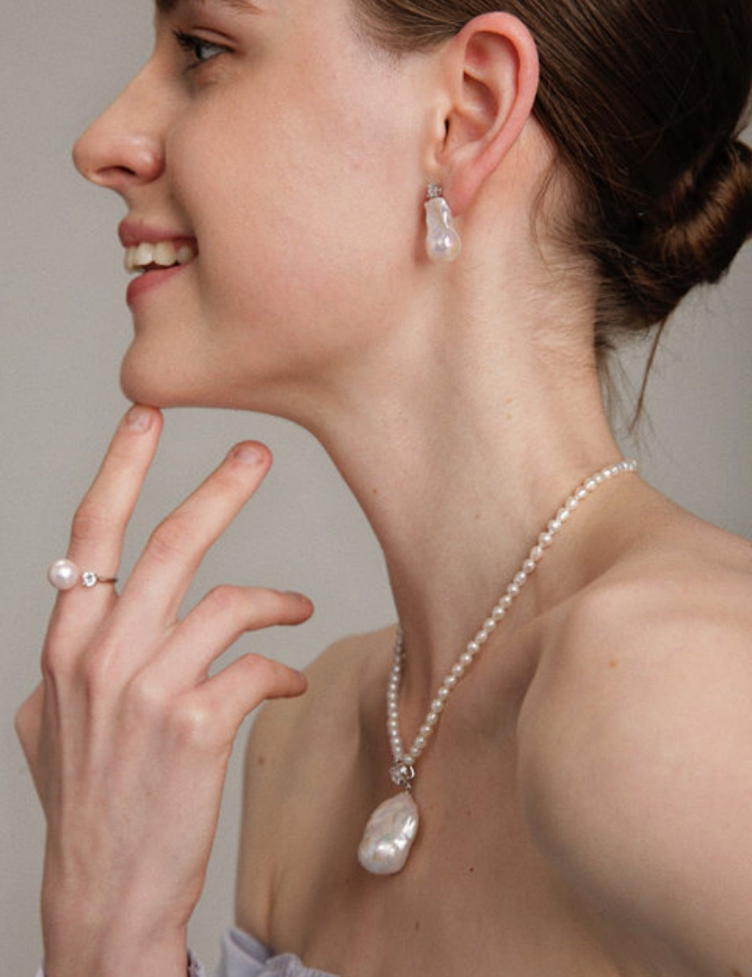 Gembea Jewelry Freshwater Pearl Zircon Ring