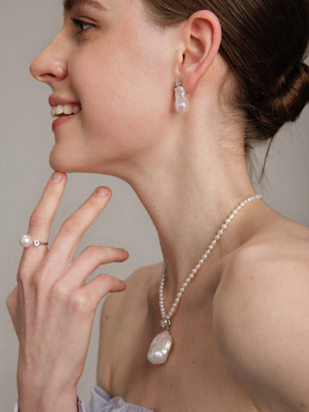 Gembea Jewelry Freshwater Pearl Zircon Ring