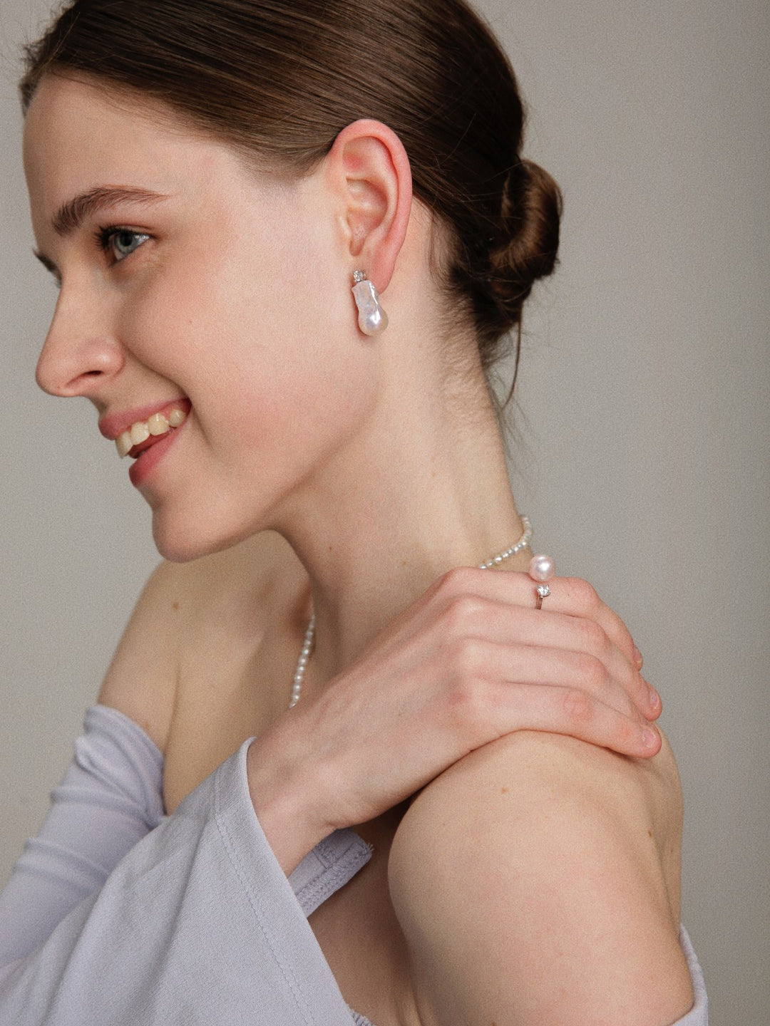 Gembea Jewelry Freshwater Pearl Zircon Ring