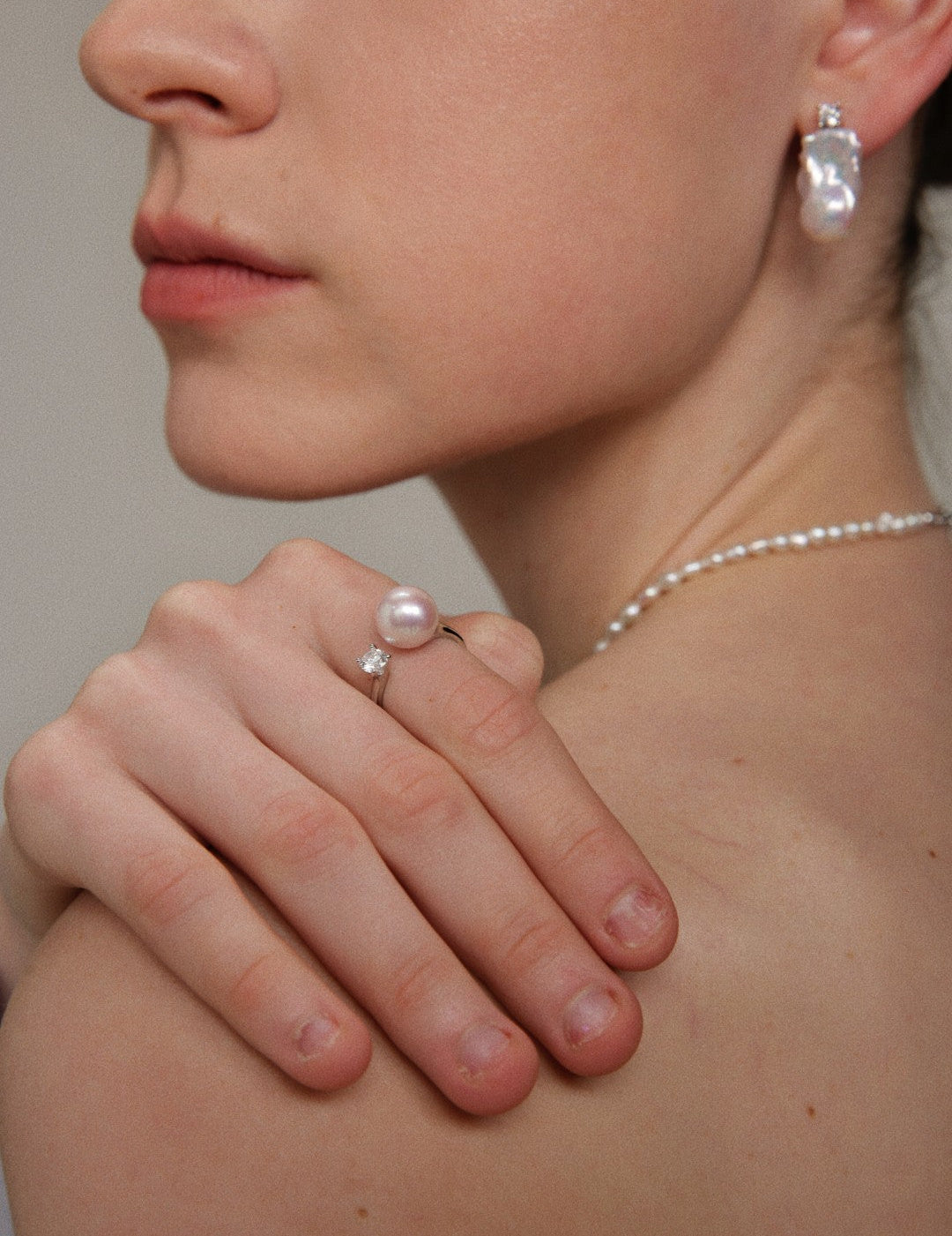 Gembea Jewelry Freshwater Pearl Zircon Ring