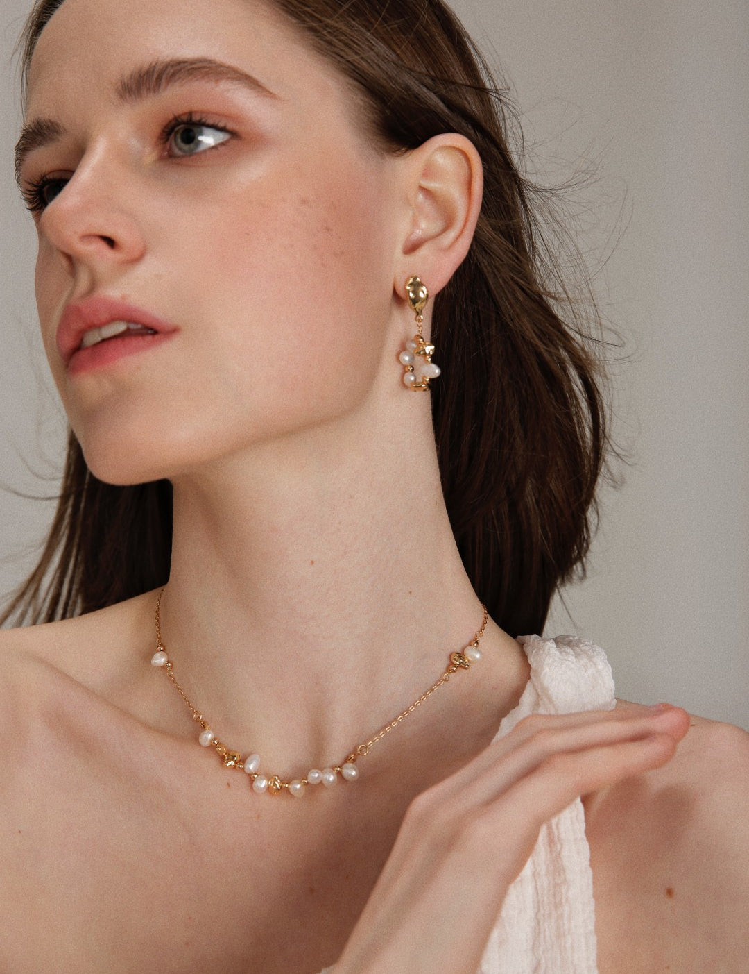 Gembea jewelry Gold Chain Pearl Necklace