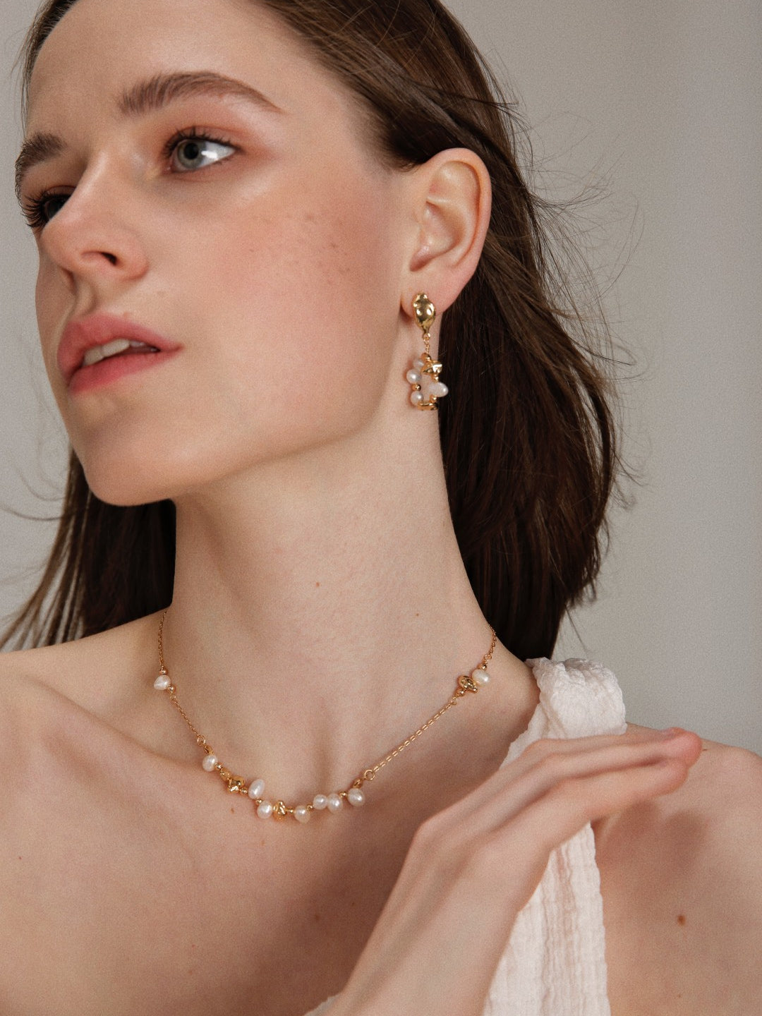 Gembea jewelry Gold Chain Pearl Necklace