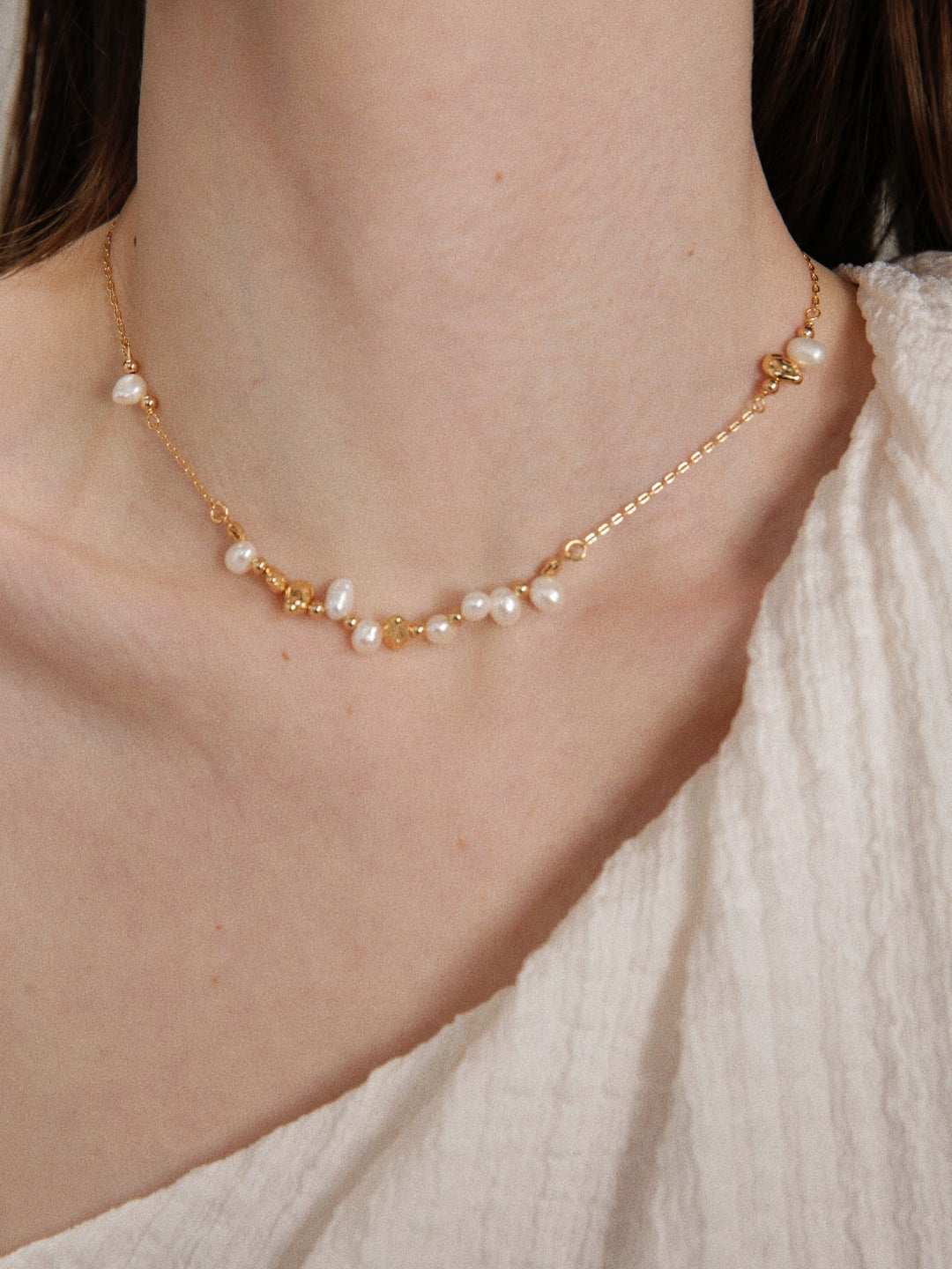 Gembea jewelry Gold Chain Pearl Necklace