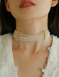 Vintage Freshwater Rice Multilayer Pearl Necklace