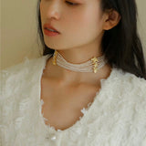 Vintage Freshwater Rice Multilayer Pearl Necklace