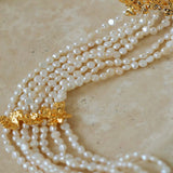 Vintage Freshwater Rice Multilayer Pearl Necklace