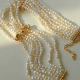 Vintage Freshwater Rice Multilayer Pearl Necklace