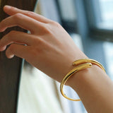 Metal Style Water-drop Open Cuff Bangle Bracelets