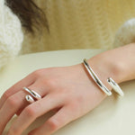 Metal Style Water-drop Open Cuff Bangle Bracelets