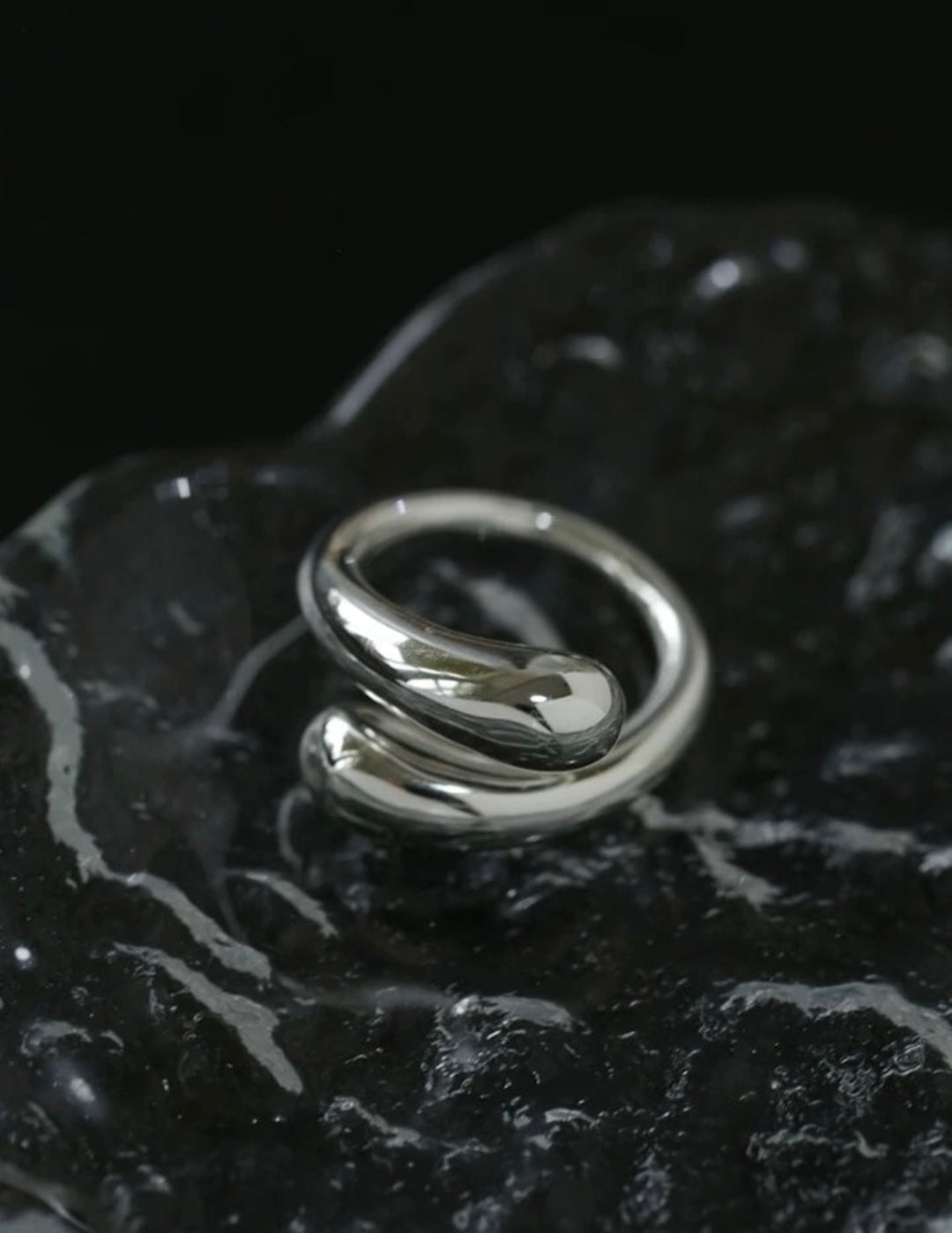 Metal Style Water-drop Open Rings