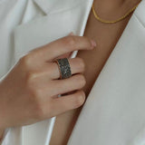 Square Micropaved Zirconia Ring