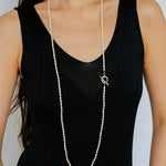 Vintage Natural Long Pearl Necklace Multi-ayer Sweater Chain