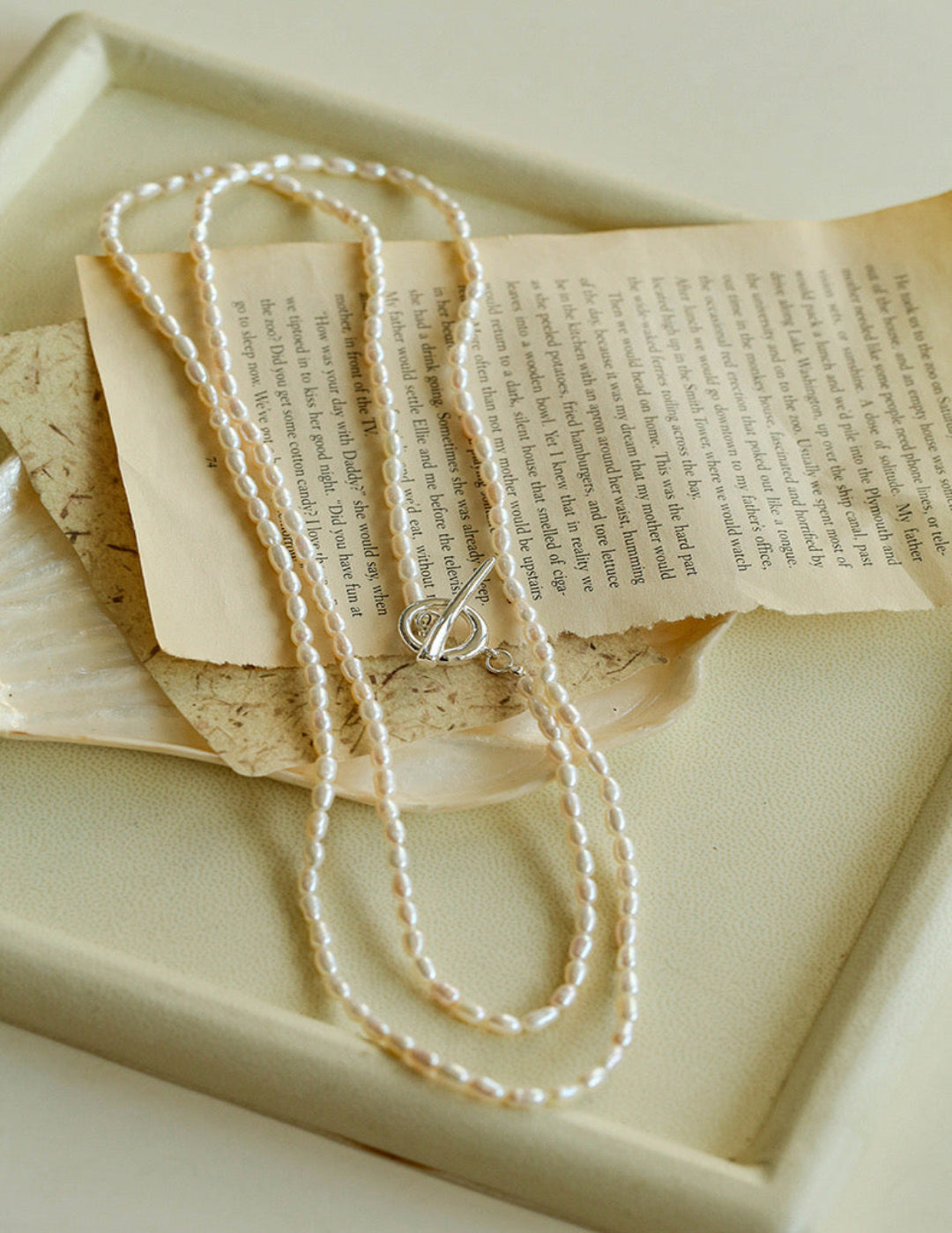 Vintage Natural Long Pearl Necklace Multi-ayer Sweater Chain