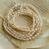 Vintage Natural Long Pearl Necklace Multi-ayer Sweater Chain