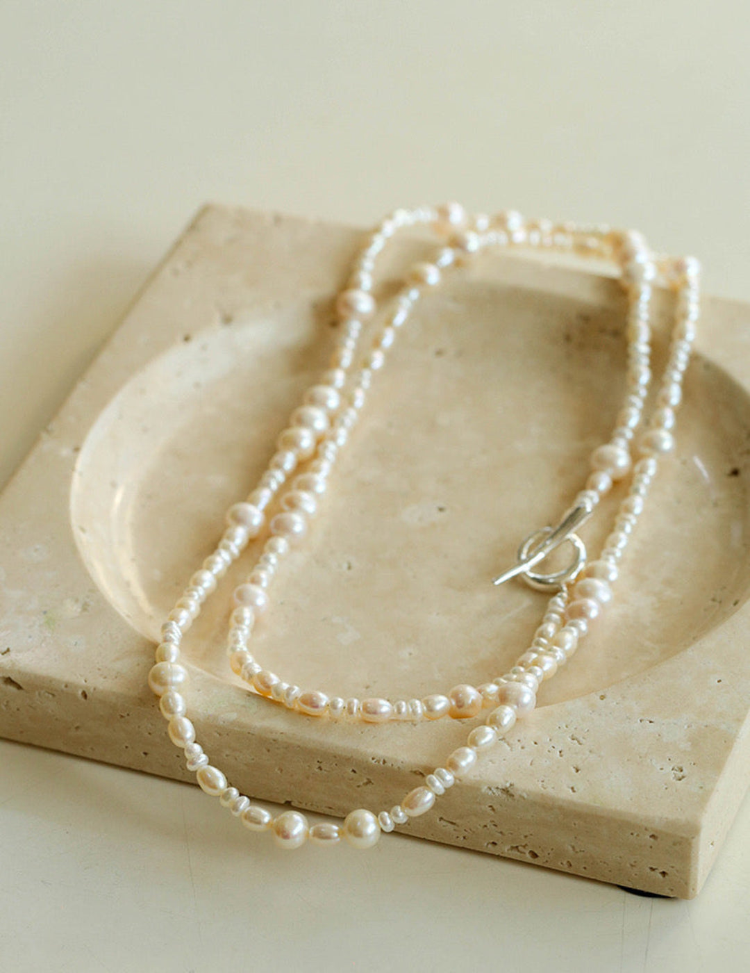 Vintage Multi-layered Long Beaded Pearl Necklace