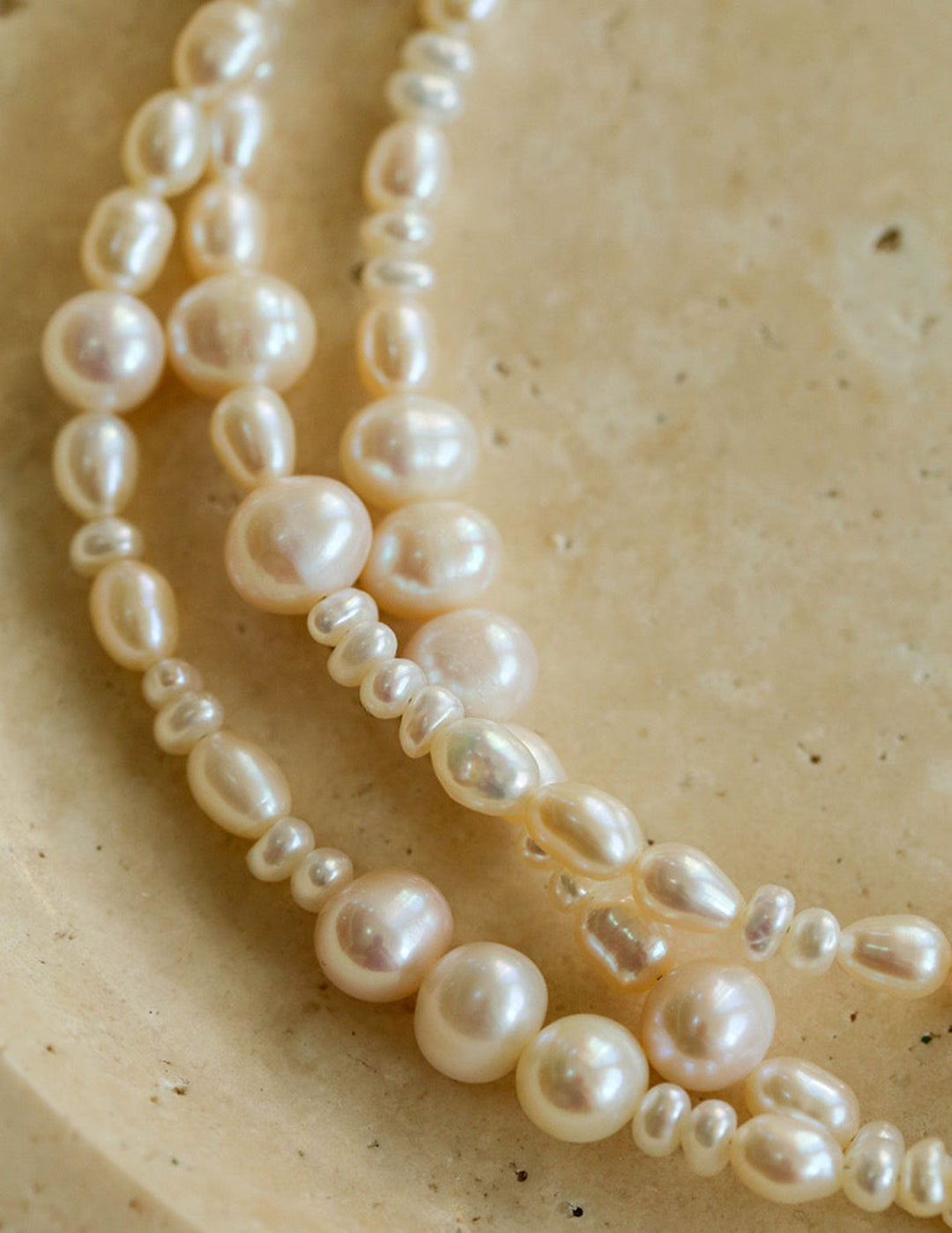 Vintage Multi-layered Long Beaded Pearl Necklace