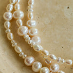 Vintage Multi-layered Long Beaded Pearl Necklace